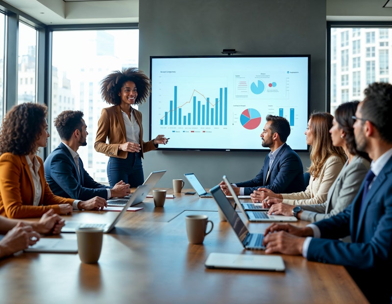 Professioneller Finanzberater bei der Beratung mit Kunden über individuelle Finanzplanung